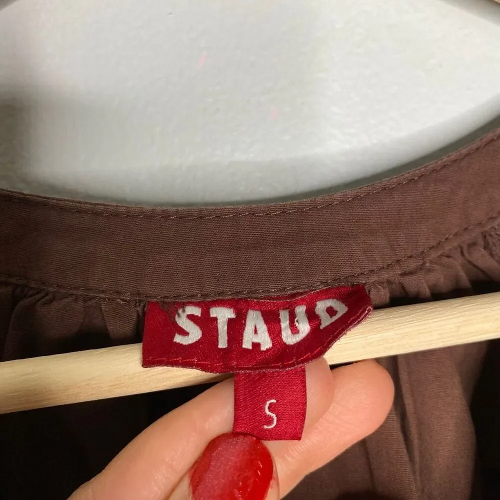 STAUD New Dill Puff Sleeve Cotton Top